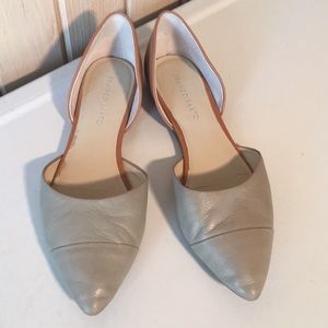 Franco Sarto Leather Flats- Tan & Sage     SZ 9
